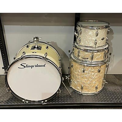 Slingerland Vintage 1970s Slingerland 4 piece 4 Piece White Pearl Drum Kit