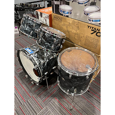 Vintage 1970s Slingerland 4 piece 4pc Kit Black Diamond Pearl Drum Kit