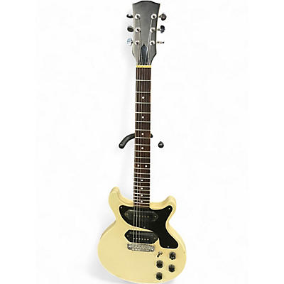 Vintage 1970s Unbranded Double Cut Electric Guitar Olympic White Solid Body Electric Guitar