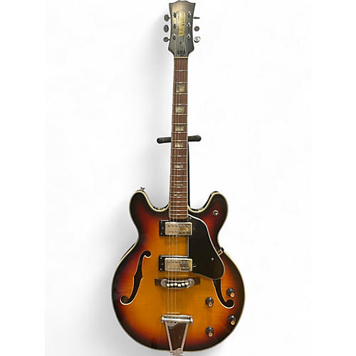 Vintage 1970s Univox Coily 3 Color Sunburst Hollow Body Electric Guitar 3 Color Sunburst