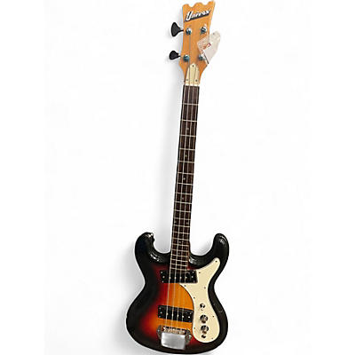 Vintage 1970s Univox Hi-Flier Bass 3 Tone Sunburst Electric Bass Guitar
