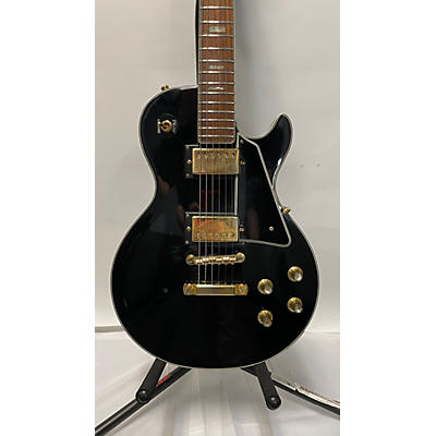 Univox Vintage 1970s Univox Single Cut Electric Guitar Black Solid Body Electric Guitar