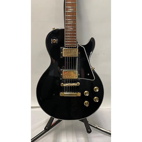 Univox Vintage 1970s Univox Single Cut Electric Guitar Black Solid Body Electric Guitar Black