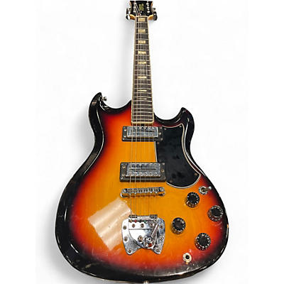 Vintage 1970s Univox U1820 3 Color Sunburst Solid Body Electric Guitar