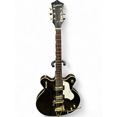 Vintage 1970s Ventura CG Semi Hollow Brown Hollow Body Electric Guitar