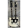 Vintage Ventura Vintage 1970s Ventura Double Neck White Solid Body Electric Guitar White