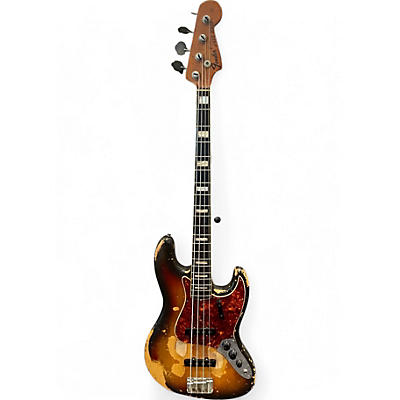 Vintage 1971 Fender 1970S Jazz Bass 3 Color Sunburst Electric Bass Guitar