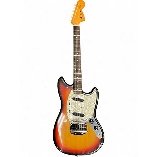 Vintage 1972 Fender Fender Mustang 3 Tone Sunburst Solid Body Electric Guitar 3 Tone Sunburst