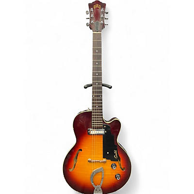 Vintage 1972 Guild 65sb 2 Color Sunburst Hollow Body Electric Guitar
