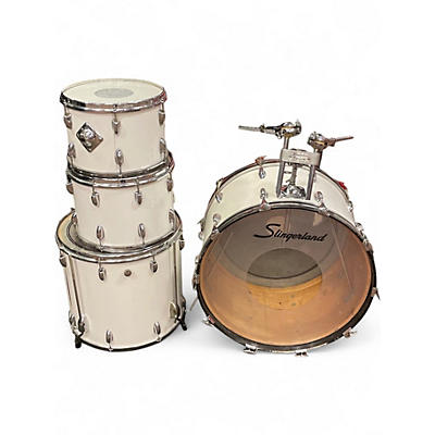 Vintage 1973 Slingerland 4 Piece Rock N' Roll Outfit White Drum Kit