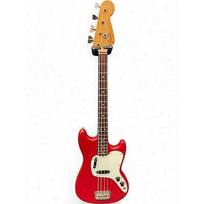 Vintage 1974 Fender Musicmaster Bass Red Electric Bass Guitar