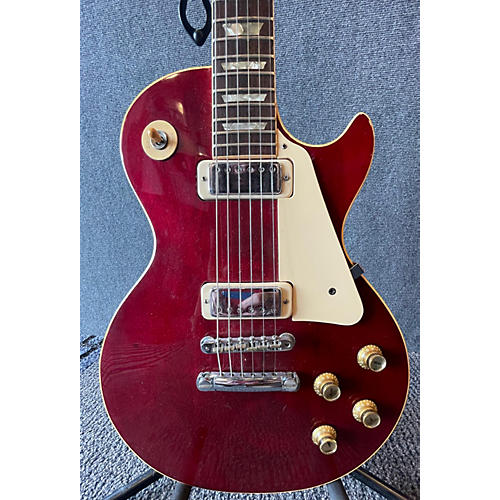 Gibson Vintage 1974 Gibson Les Paul Deluxe Wine Red Solid Body Electric Guitar Wine Red