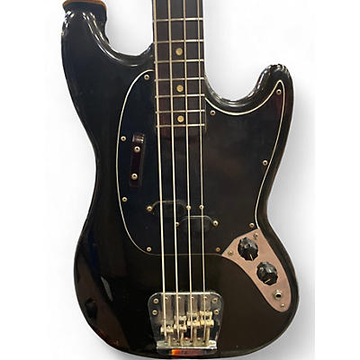 Vintage 1975 Fender 1975 Fender Mustang Bass Black Electric Bass Guitar