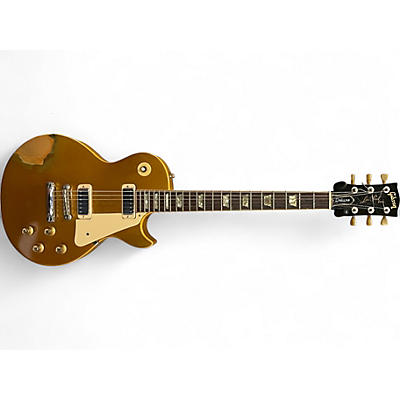 Vintage 1975 Gibson Les Paul Deluxe Gold Top Solid Body Electric Guitar