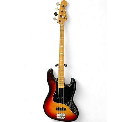 Vintage 1976 Fender 1970S Jazz Bass 3 Color Sunburst Electric Bass Guitar