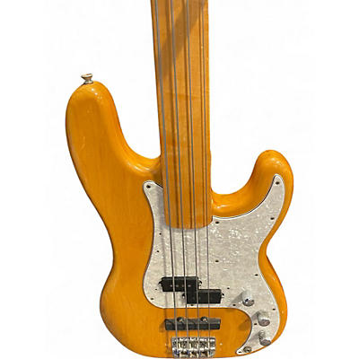 Vintage 1976 Fender Standard Precision Bass Fretless Natural Electric Bass Guitar