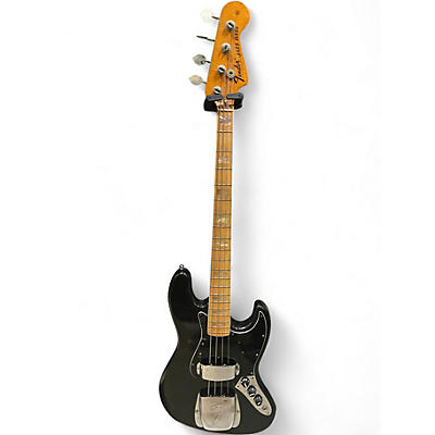 Vintage 1977 Fender Jazz Bass Black Electric Bass Guitar