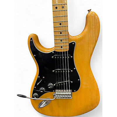 Vintage 1977 Fender Stratocaster Left Handed Natural Solid Body Electric Guitar