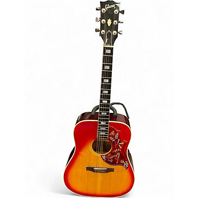 Vintage 1977 Gibson Hummingbird 2 Color Sunburst Acoustic Electric Guitar