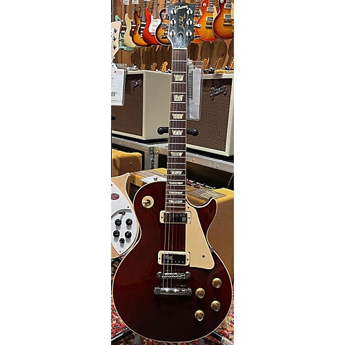 Gibson Vintage 1977 Gibson Les Paul Deluxe Wine Red Solid Body Electric Guitar Wine Red