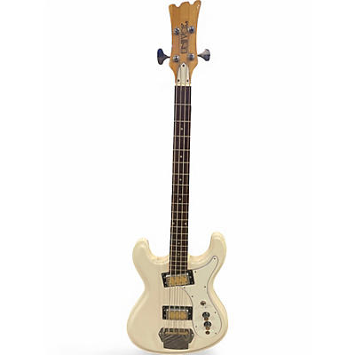 Vintage 1977 Univox Hi-Flyer White Electric Bass Guitar