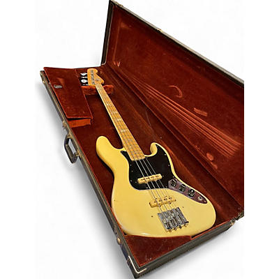 Vintage 1979 Fender 1974 American Vintage Jazz Bass Yellow Electric Bass Guitar