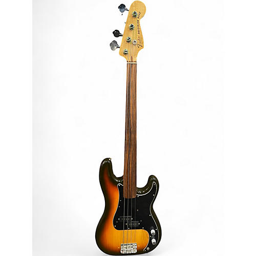 Vintage 1980 Fender PRECISION BASS FRETLESS 2 Color Sunburst Electric Bass Guitar 2 Color Sunburst