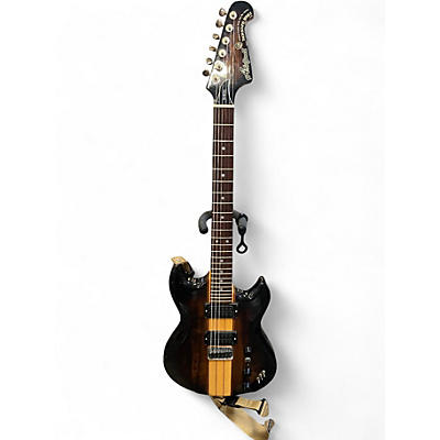 Vintage 1980s Aria TS-400 BLACK AND BROWN Solid Body Electric Guitar