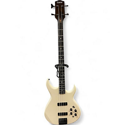 Vintage 1980s Carvin LB60 White Electric Bass Guitar