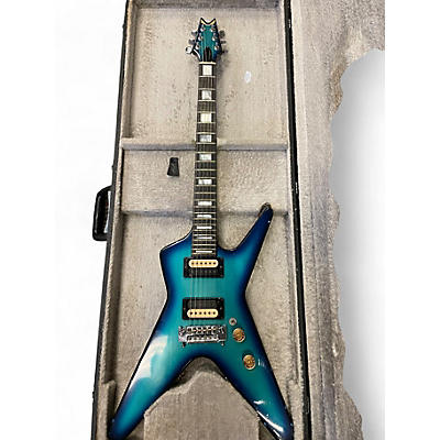 Vintage 1980s Dean ML Blue Fade Solid Body Electric Guitar