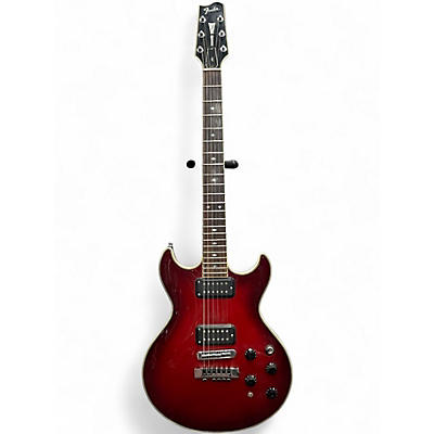 Vintage 1980s Fender FLAME ELITE Red Solid Body Electric Guitar