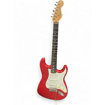Vintage 1980s Fender STRAT RED Solid Body Electric Guitar