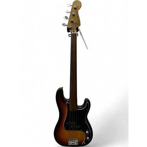 Fender Vintage 1980s Fender Standard Precision Bass Fretless Tobacco Sunburst Electric Bass Guitar Tobacco Sunburst