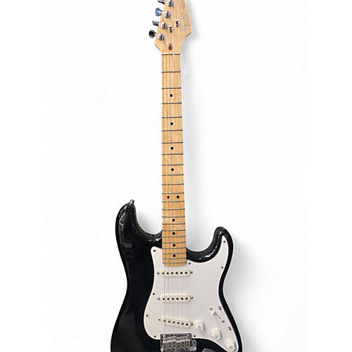 Vintage 1980s Fender Standard Stratocaster Black Solid Body Electric Guitar Black