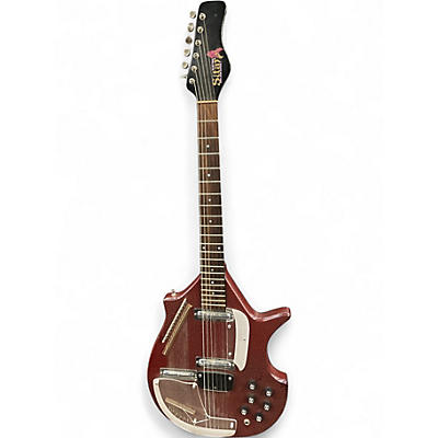 Vintage 1980s Jerry Jones Jerry Jones Electric Master Sitar Red Gator Crackle RED GATOR Solid Body Electric Guitar