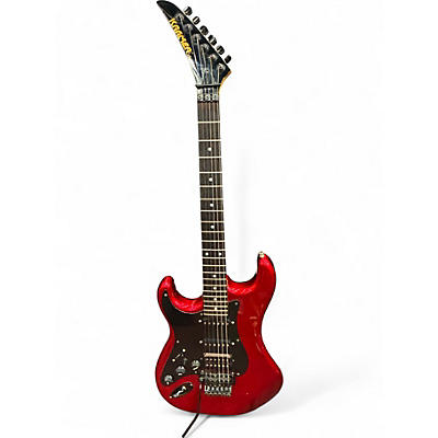 Vintage 1980s Kramer American Left Handed  Candy Apple Red Solid Body Electric Guitar