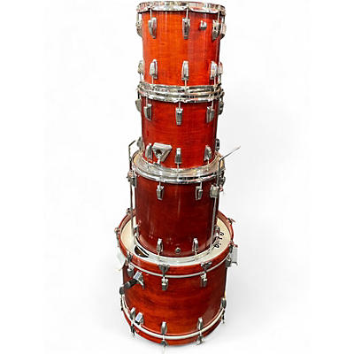 Vintage 1980s Ludwig 4 Piece Classic Maple Redwood Drum Kit