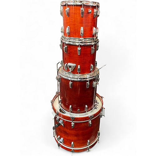 Vintage 1980s Ludwig 4 Piece Classic Maple Redwood Drum Kit Redwood