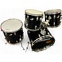 Vintage 1980s Ludwig 4 Piece ROCKER Black Drum Kit Black