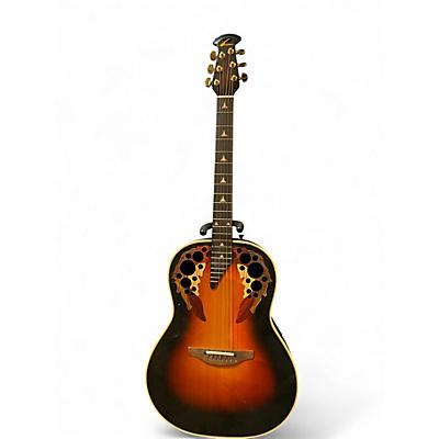 Vintage 1980s Ovation 1718 Tobacco Burst Acoustic Electric Guitar