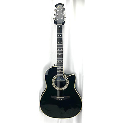 Ovation Vintage 1980s Ovation 1862 CUSTOM BALLADEER Black And White Acoustic Electric Guitar