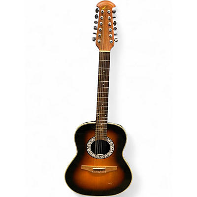 Vintage 1980s Ovation Celebrity CC-65 3 Color Sunburst 12 String Acoustic Electric Guitar
