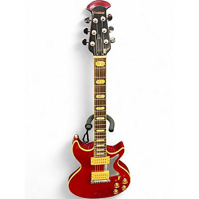 Vintage 1980s Ovation GP Ultra Trans Red Solid Body Electric Guitar