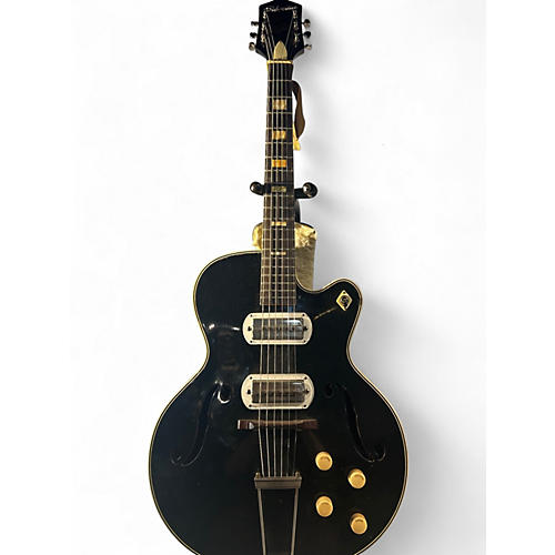 Vintage 1980s Silvertone H64 ESPANADA  Black Hollow Body Electric Guitar Black