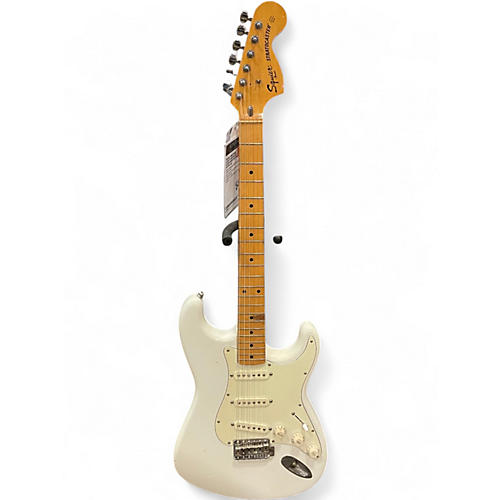 Vintage 1980s Squier Affinity Stratocaster Olympic White Solid Body Electric Guitar Olympic White