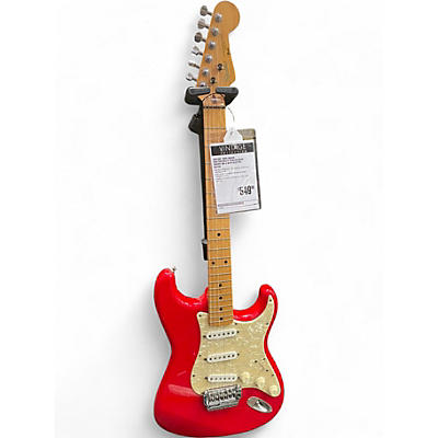 Vintage 1980s Squier Contemporary Stratocaster Cherry Solid Body Electric Guitar