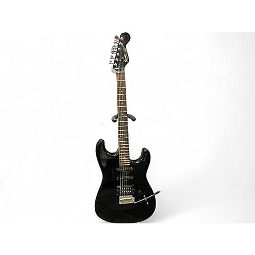 Vintage 1980s Squier Contemporary Stratocaster HSS Black Solid Body Electric Guitar Black