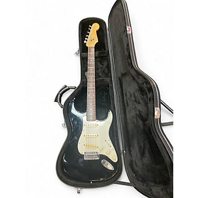 Vintage 1980s Squier Standard Stratocaster Black Solid Body Electric Guitar