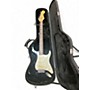 Vintage 1980s Squier Standard Stratocaster Black Solid Body Electric Guitar Black