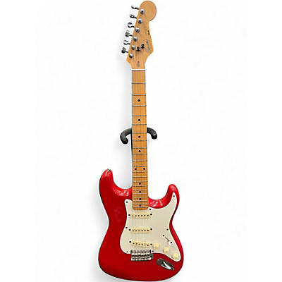 Vintage 1980s Squier Standard Stratocaster Fiesta Red Solid Body Electric Guitar
